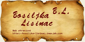Bosiljka Lisinac vizit kartica